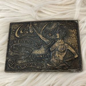 Vintage Coca Cola Atlanta GA. Lady Belt Buckle Brass Tone